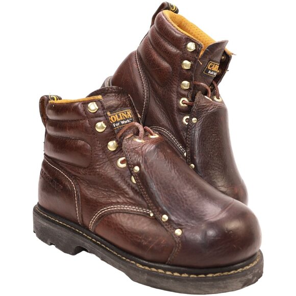 Carolina 6" Steel Toe Work Boot Men 7.5 Brown Leather Safety Oil Resistant CA508 - Picture 13 of 14